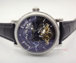Patek Philippe Skeleton Replica Watch Black Leather Strap - Best Fake Patek Philippe Watches For Sale